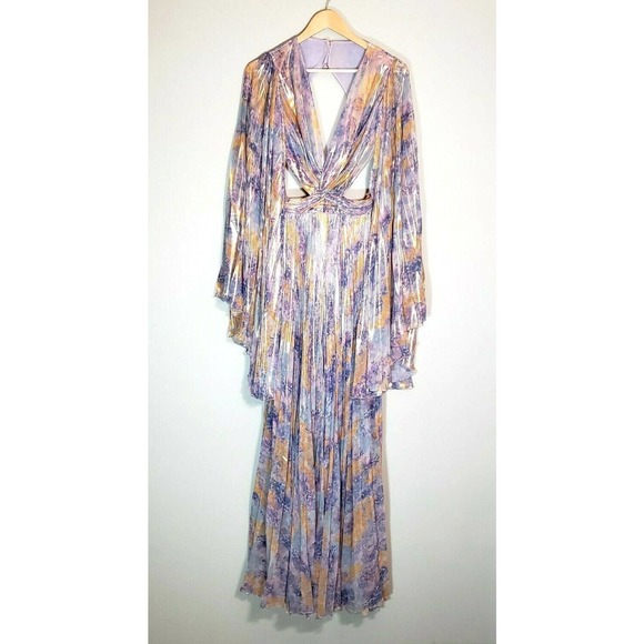 NEW Raisa Vanessa Pleated Chiffon Cut Out Jumpsuit Size FR 36 US 4/6 Small $1800 - Picture 6 of 11